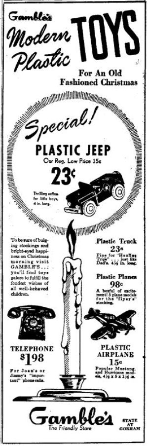 Wisconsin State Journal toy ads: 1940s